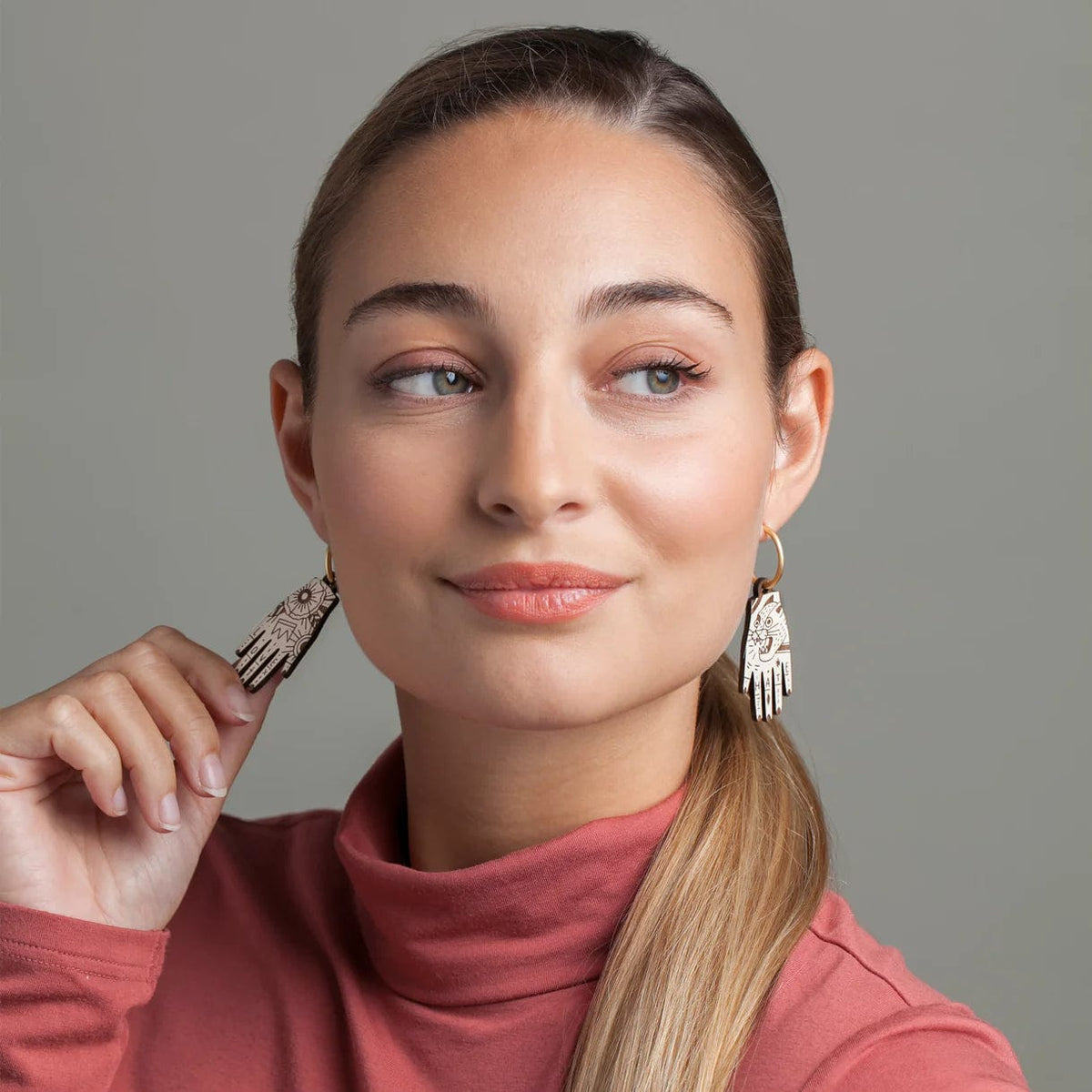 Materia Rica Love & Hate Hands Hoop Earrings