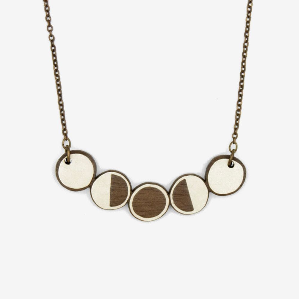 Materia Rica Moon Phases Necklace & Sunburst Earring Set