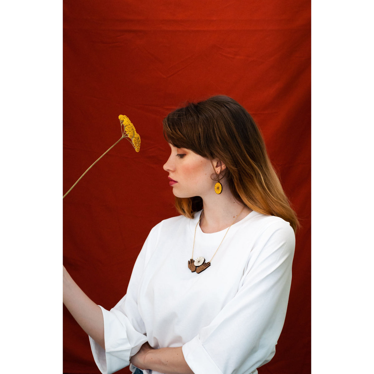 Materia Rica Moon Phases Necklace & Sunburst Earring Set