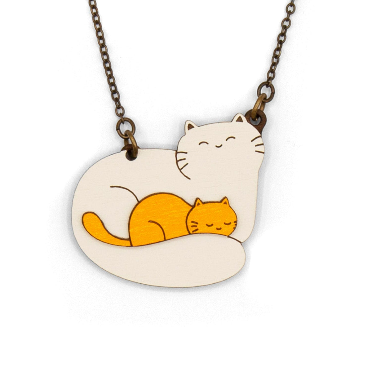 Materia Rica Mum & Kitty Wooden Necklace