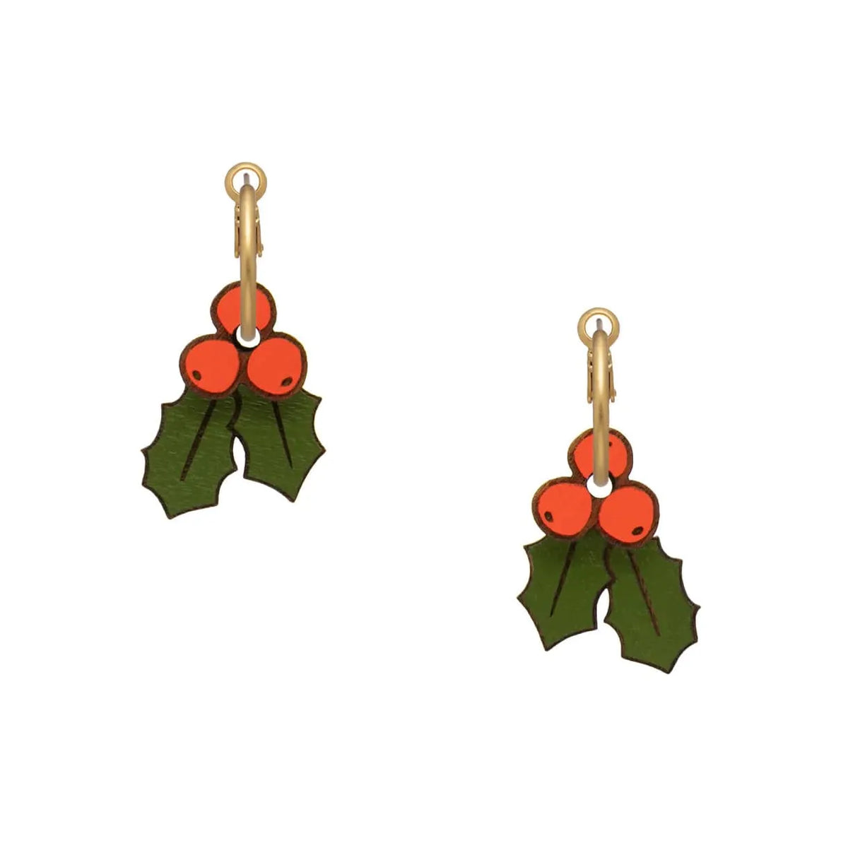 Materia Rica Red Holly Hoop Earrings