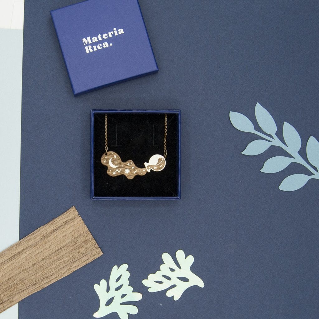 Materia Rica Spill Wooden Necklace