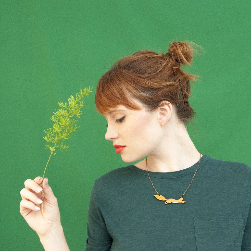 Materia Rica Squirrel Wooden Necklace