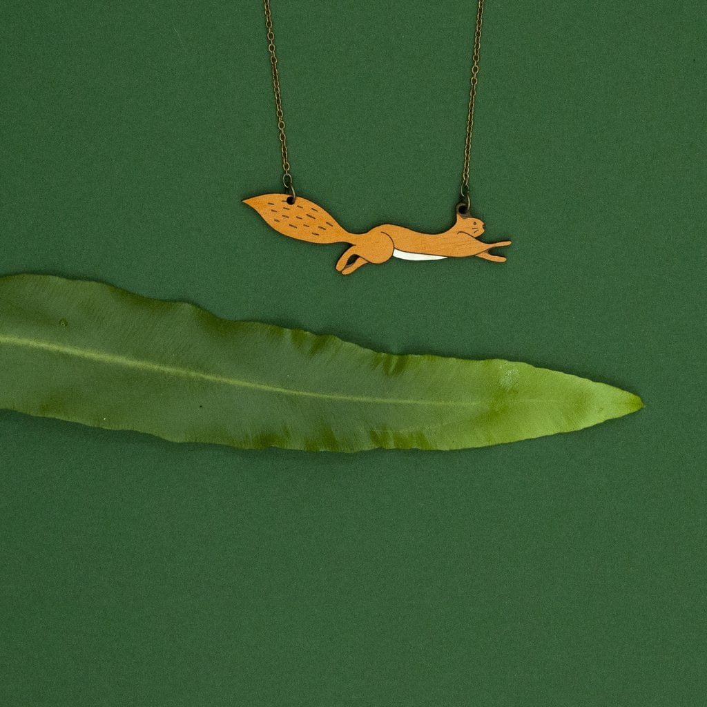 Materia Rica Squirrel Wooden Necklace