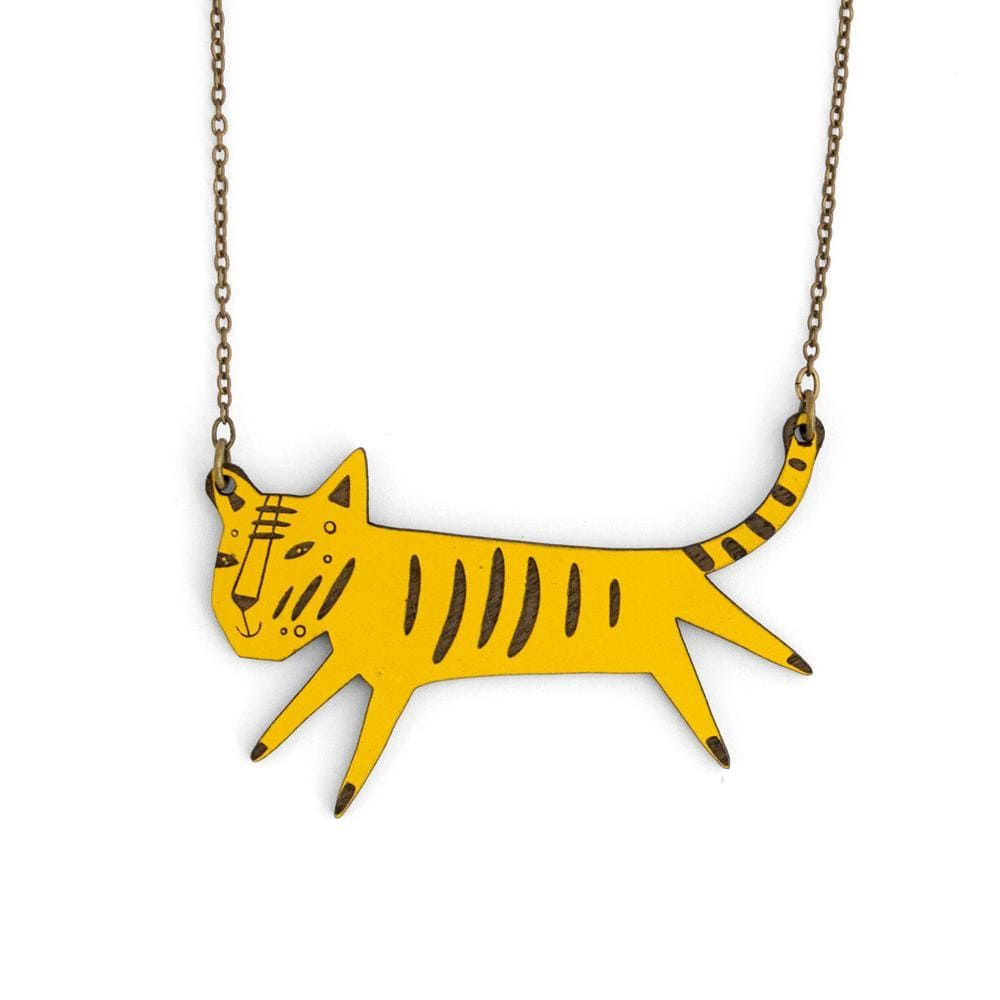 Materia Rica Tiger Necklace & Leaves Earring Set