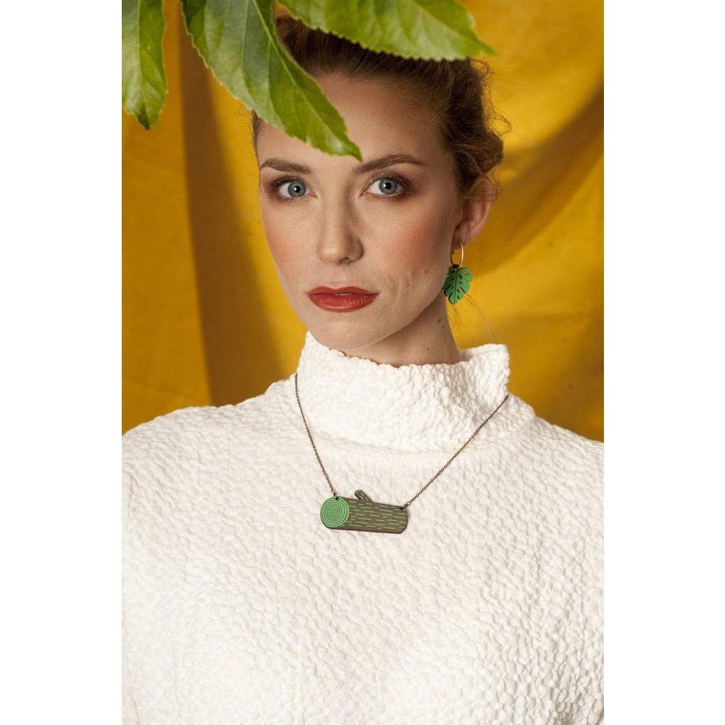 Materia Rica Tiger Necklace & Leaves Earring Set