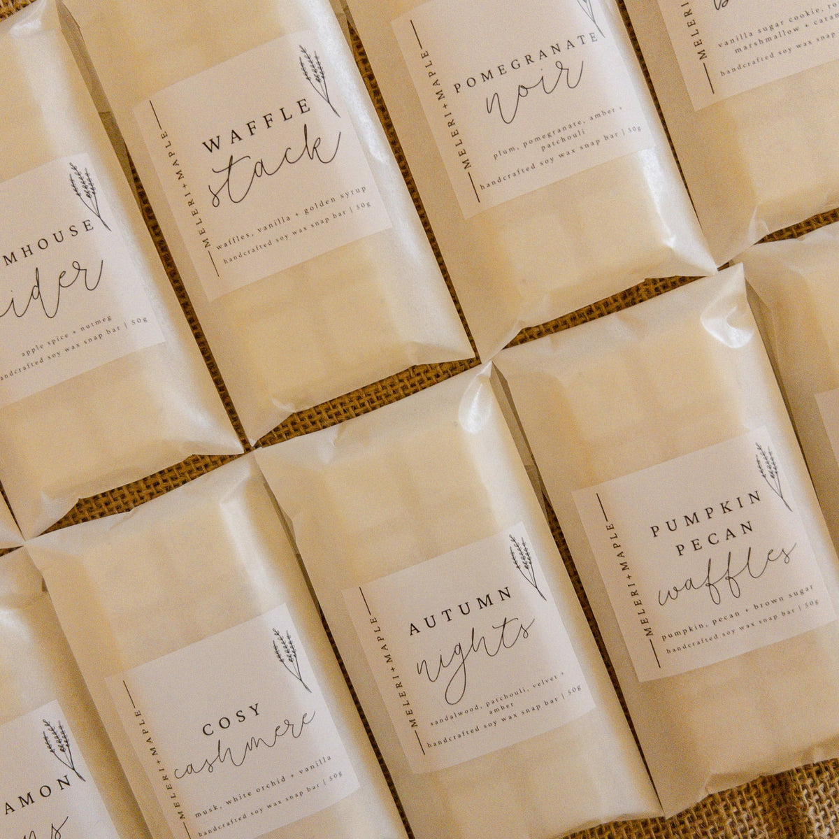 Meleri and Maple Co Bookstore Scented Snap Bar Wax Melt