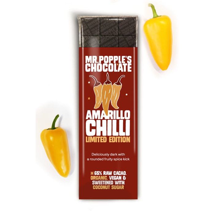 Mr Popple's Chocolate 30g Amarillo Chilli Dark Chocolate Bar