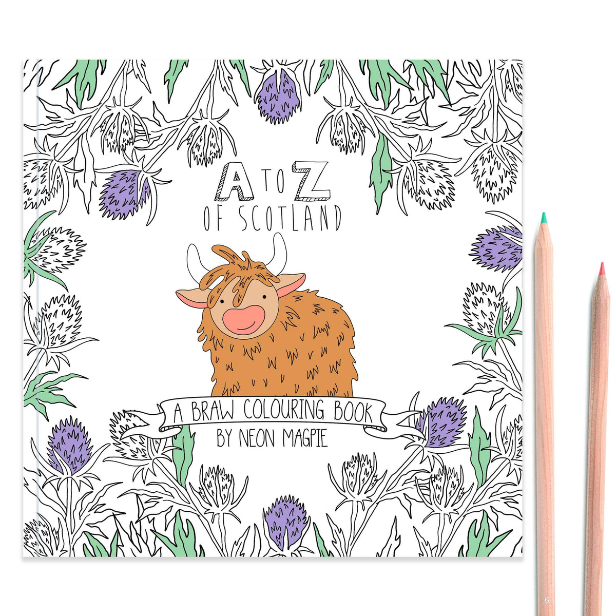 Neon Magpie A - Z of Scotland Colouring Book