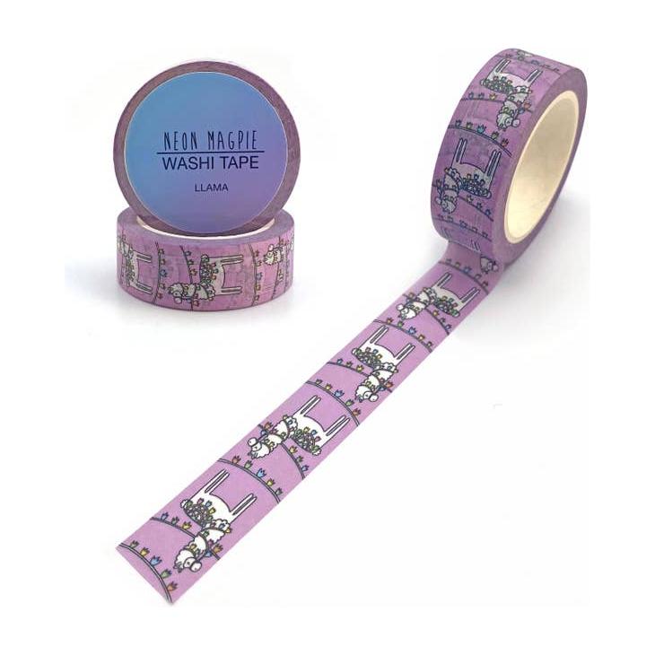 Neon Magpie Llama Washi Tape