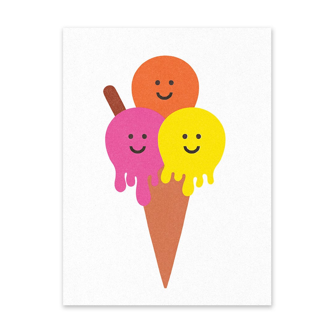 Ohh Deer Ice Cream Riso Print