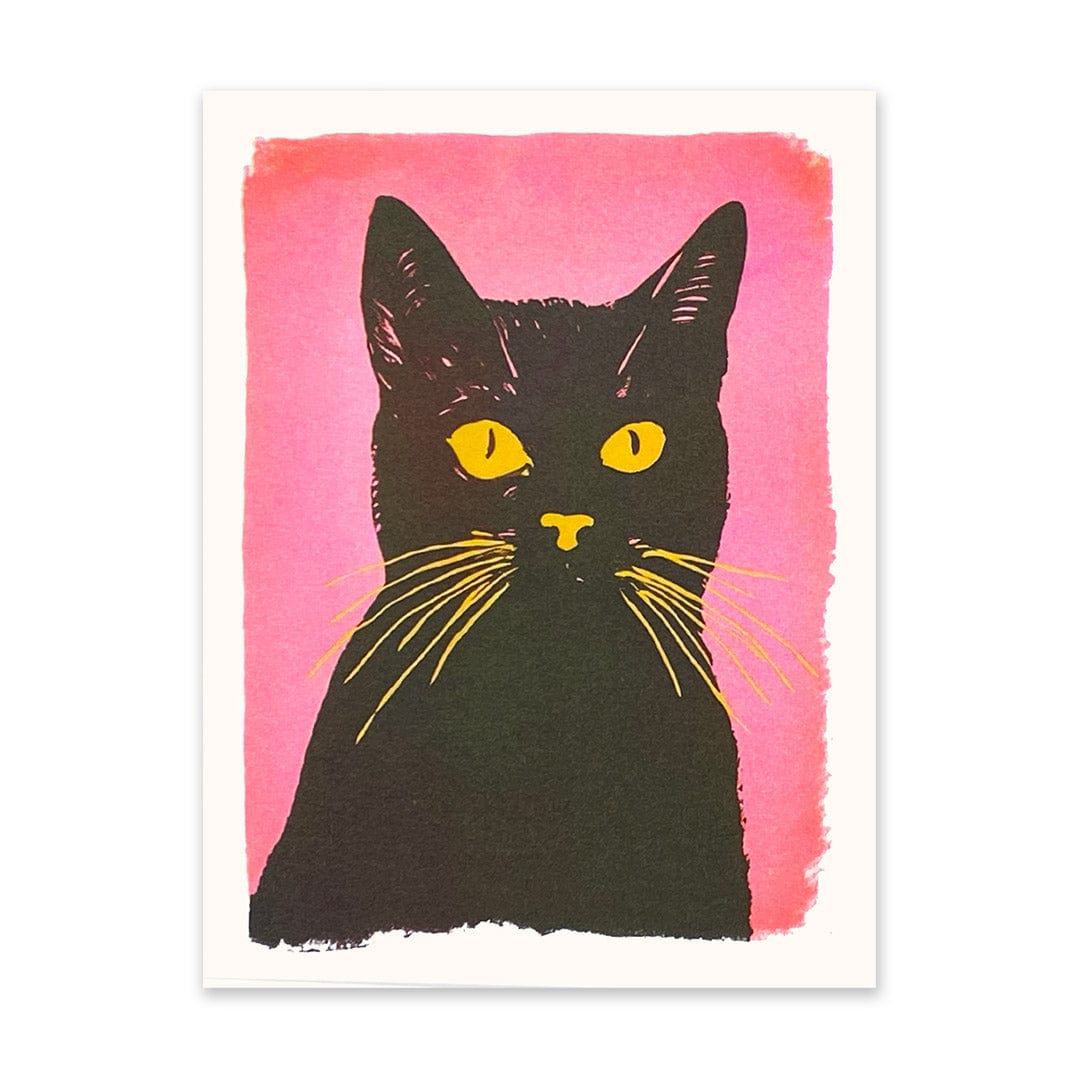 Ohh Deer Retro Pink Cat Riso Print
