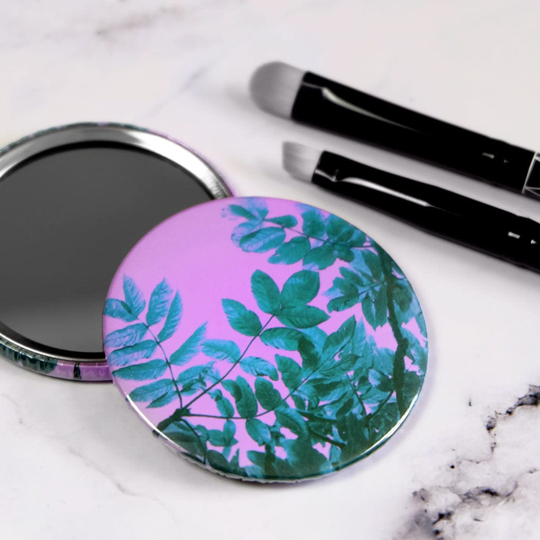 Paper Plane Botanical Leaf Pocket Mirror