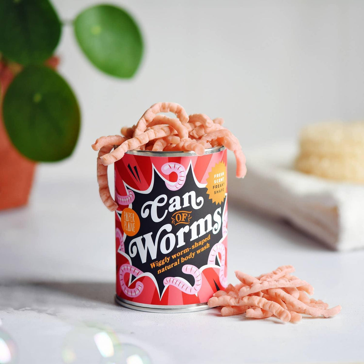 Paper Plane Can of Worms - vegan natural soap in a can