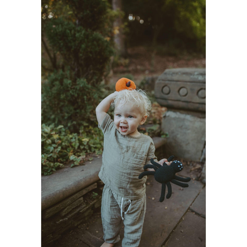 Pebblechild Baby Soft Toy Friendly Pumpkin Rattle
