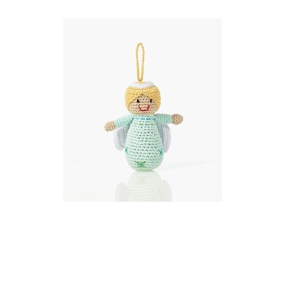 Pebblechild Blue Angel — Knitted Christmas Tree Decoration