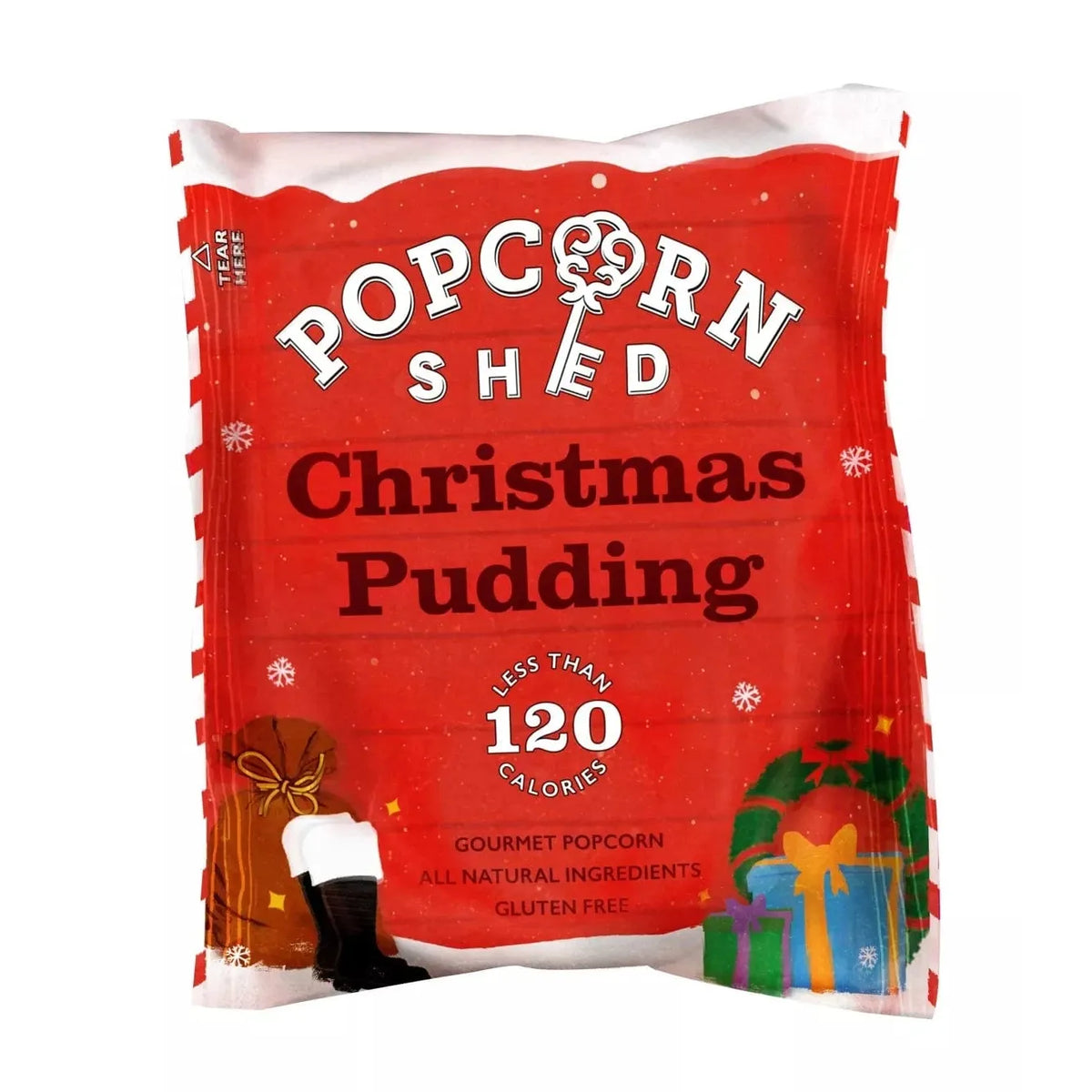 Popcorn Shed Christmas Pudding Popcorn Snack Pack
