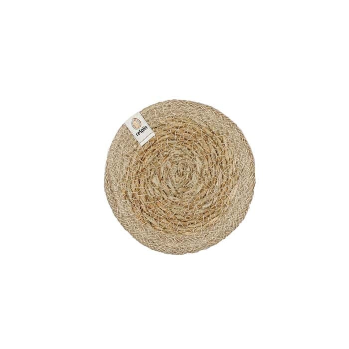 Respiin Round Seagrass & Jute Coaster Natural