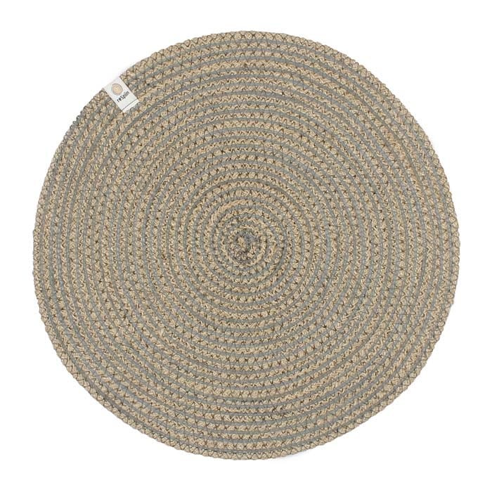 Respiin Round Spiral Jute Table Mat - Natural/Grey