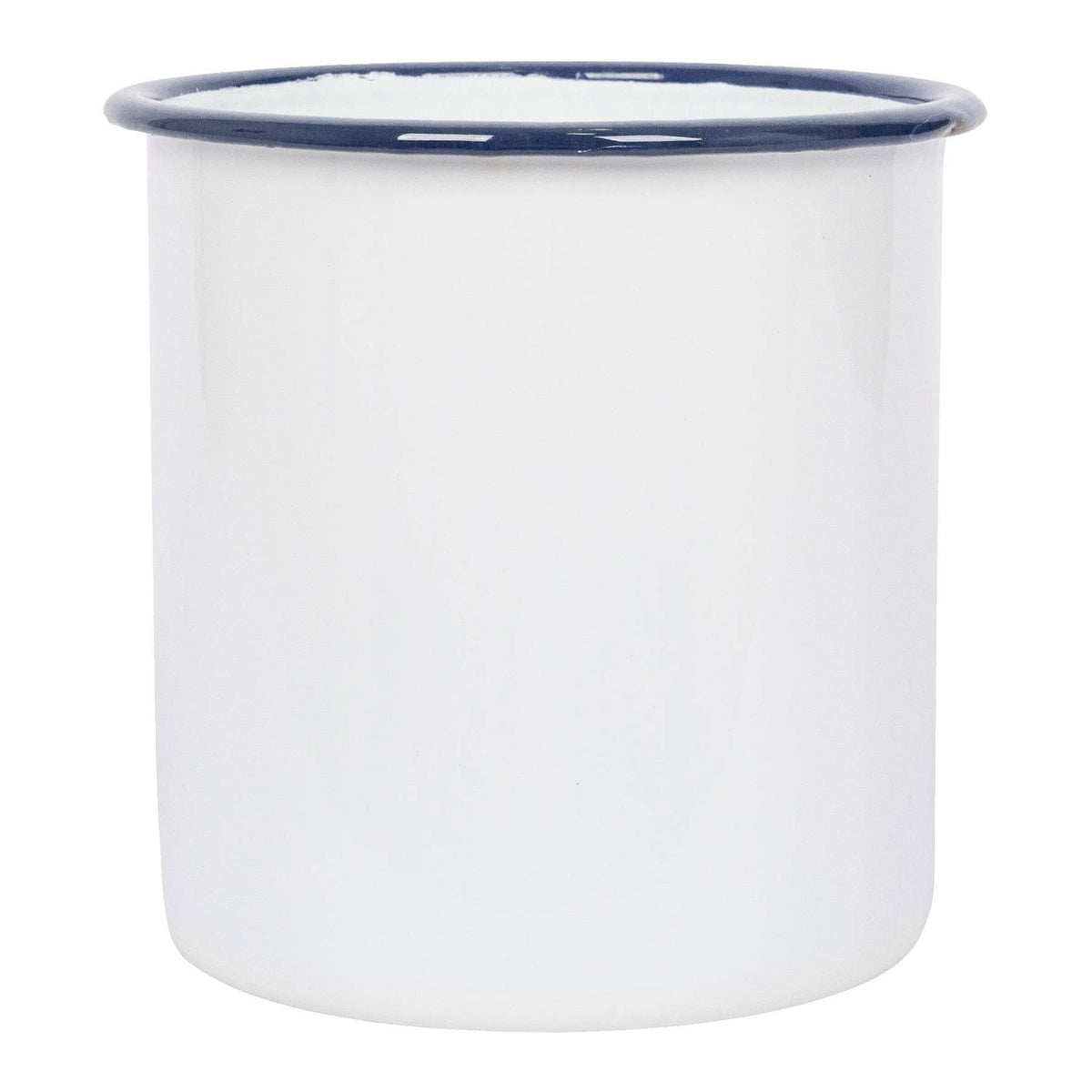 Rinkit Ltd 15.5cm White Enamel Utensil Holder - By Argon Tableware: Blue
