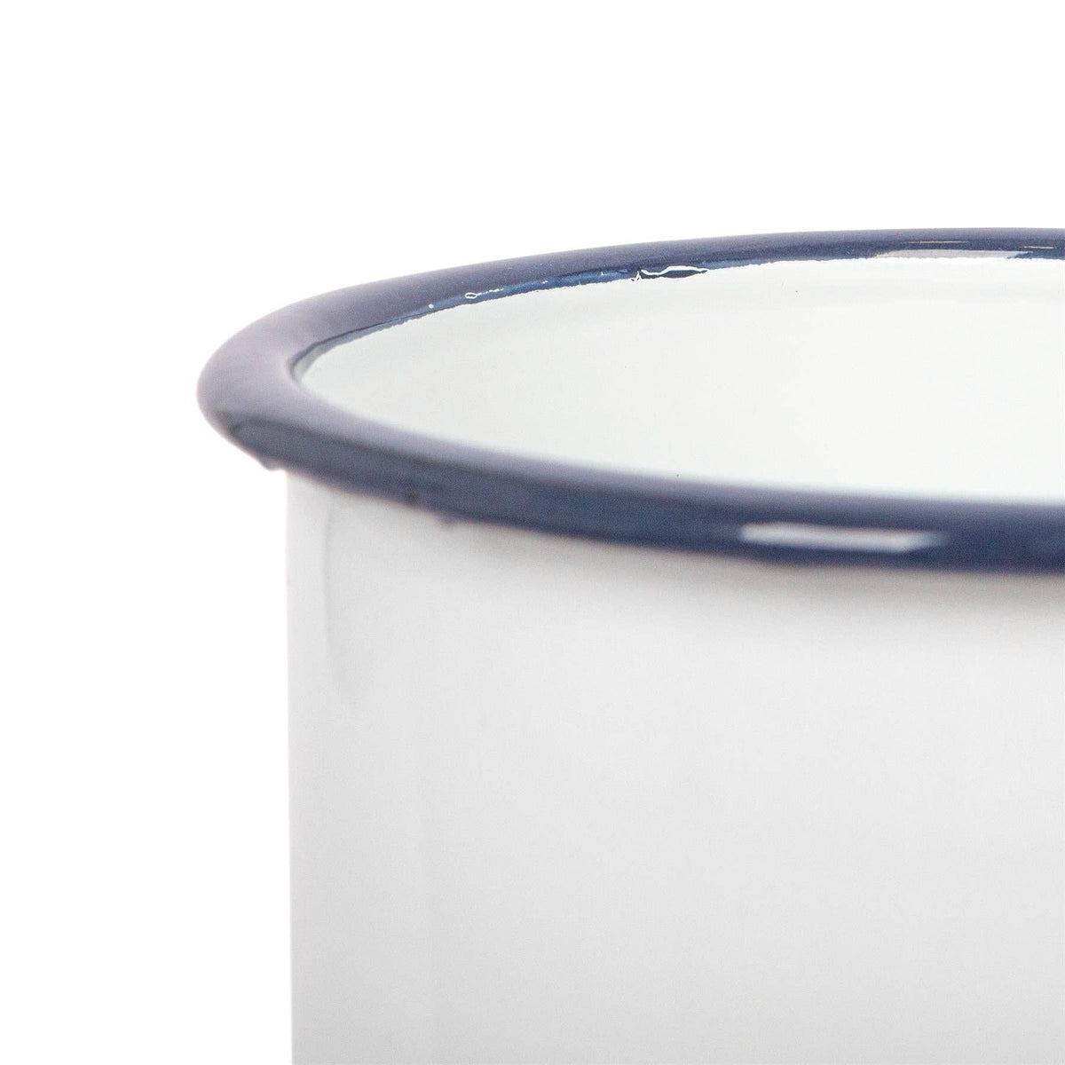 Rinkit Ltd 15.5cm White Enamel Utensil Holder - By Argon Tableware: Blue