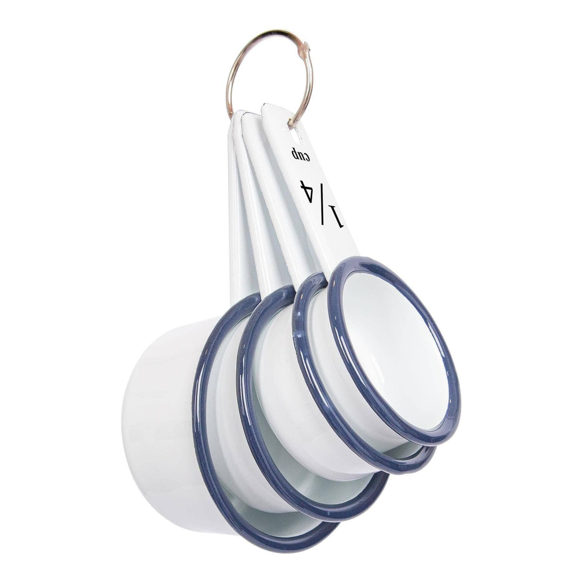 Rinkit Ltd 4pc White Enamel Measuring Cups Set