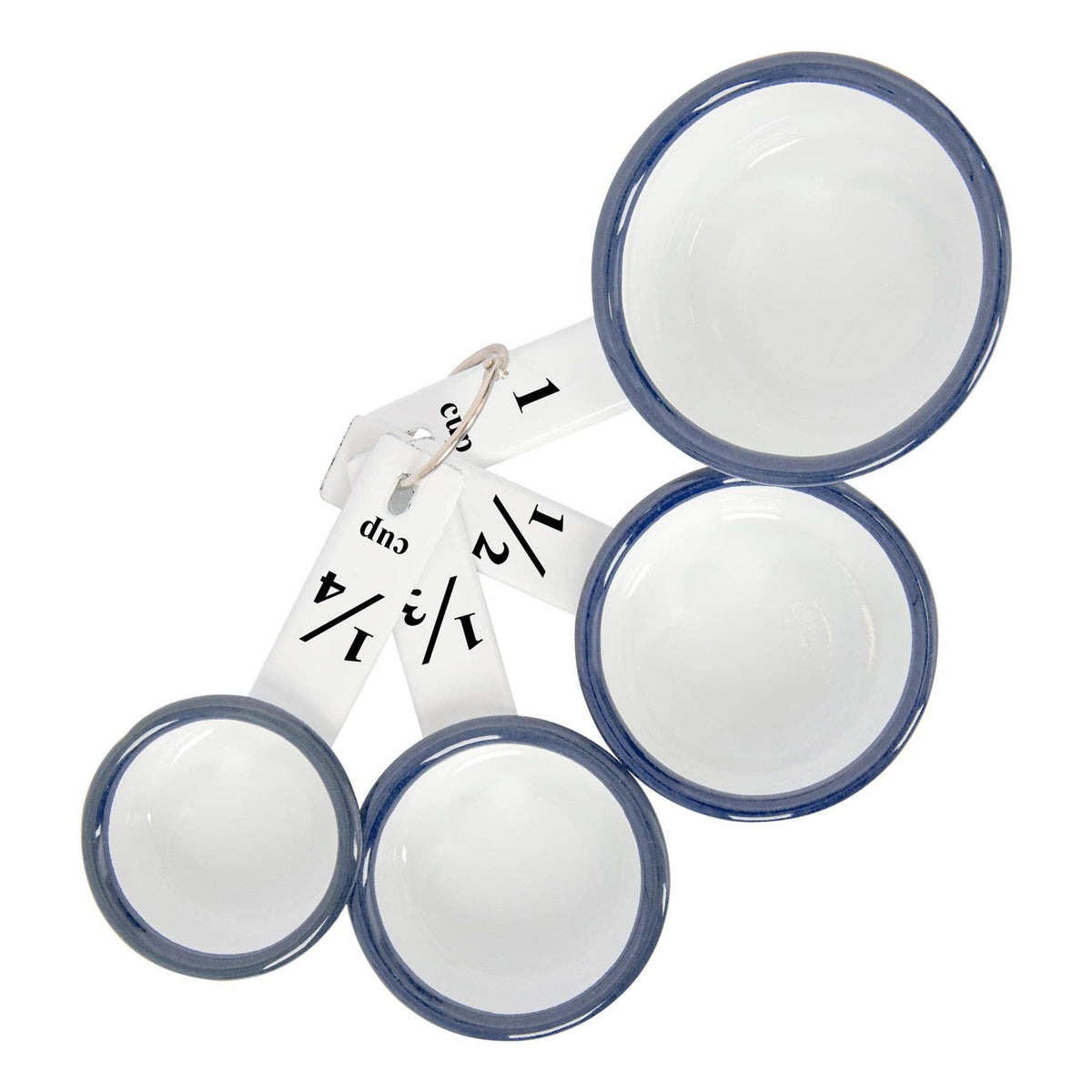 Rinkit Ltd 4pc White Enamel Measuring Cups Set - By Argon Tableware: Blue