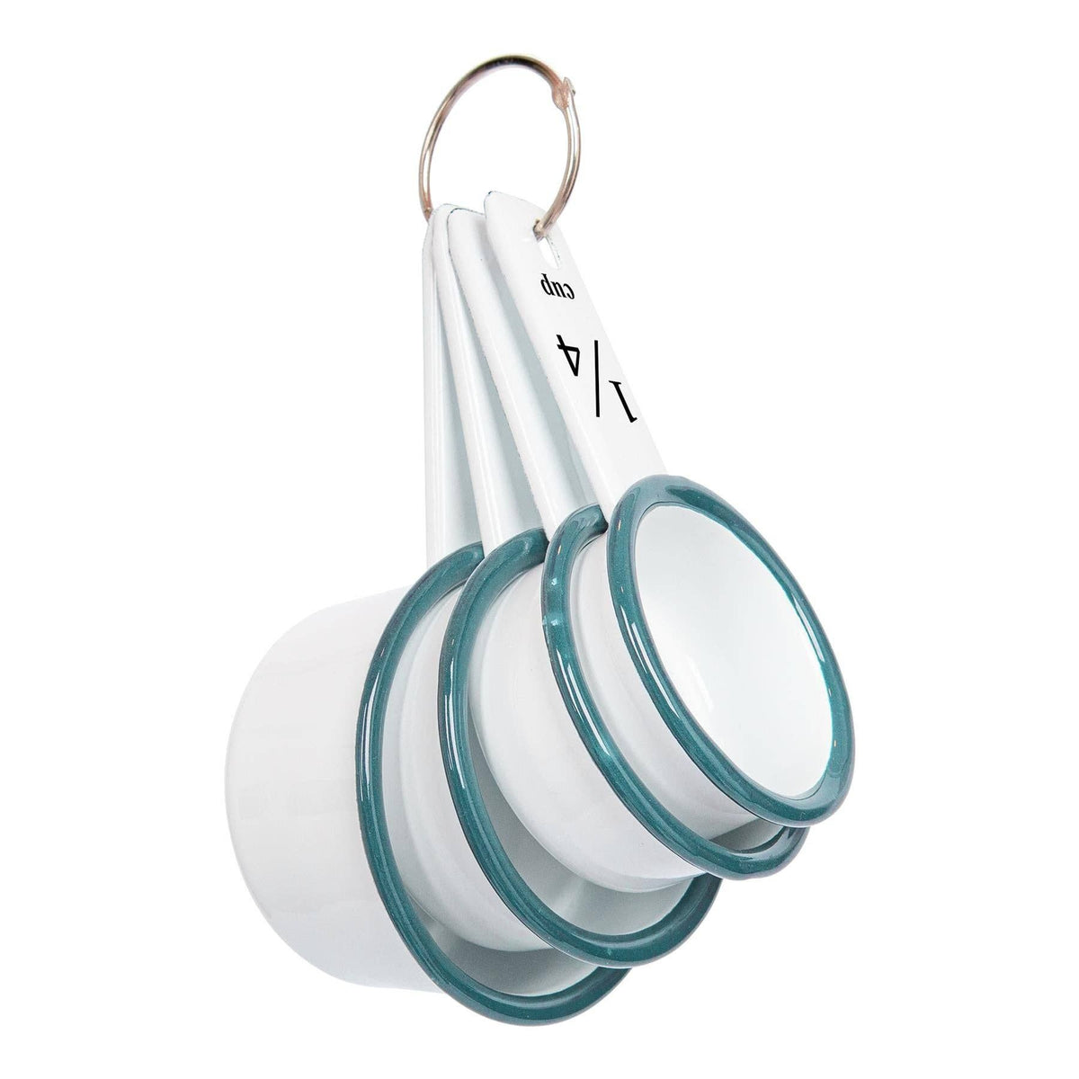 Rinkit Ltd 4pc White Enamel Measuring Cups Set - By Argon Tableware: Blue