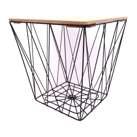 Rosefields Black Geometric Wire Square Table
