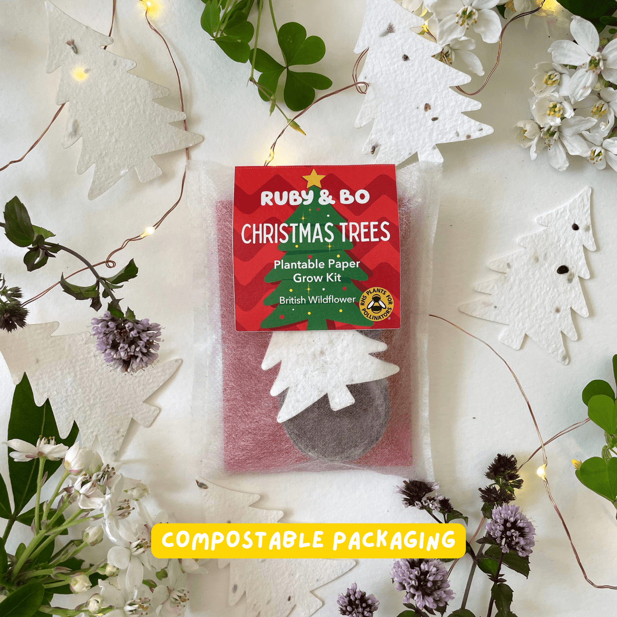 Ruby & Bo Christmas Tree Plantable Paper Grow Kit