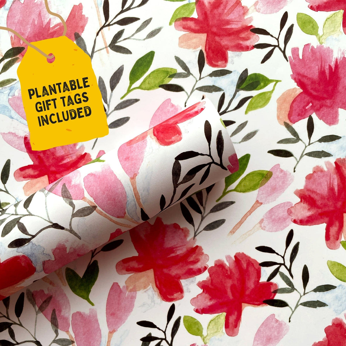 Ruby & Bo Roses Gift Wrap & Plantable Tag Set