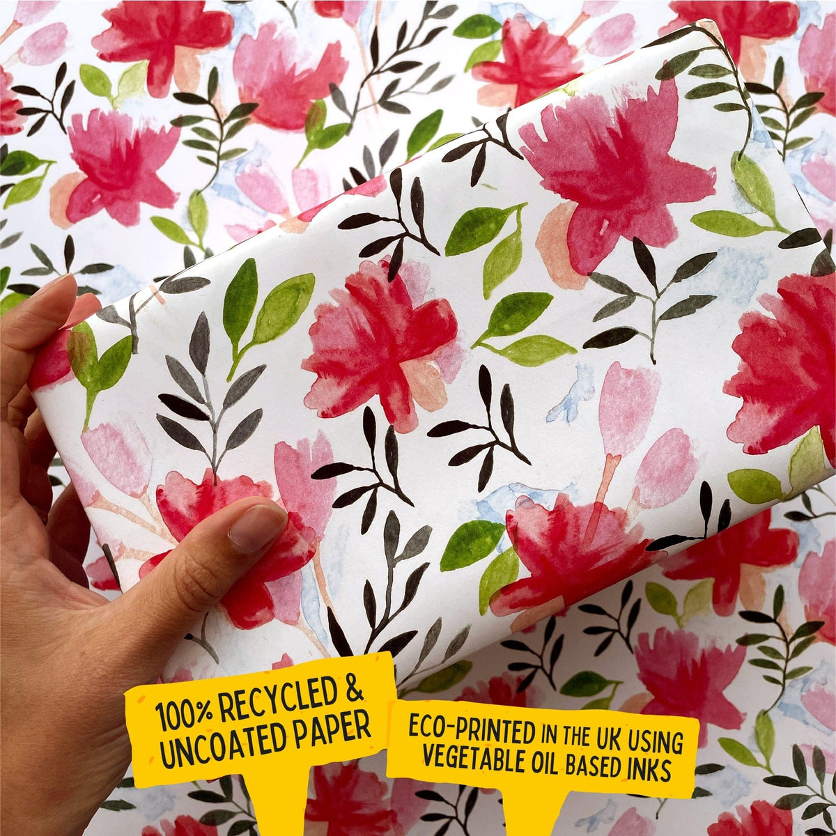 Ruby & Bo Roses Gift Wrap & Plantable Tag Set