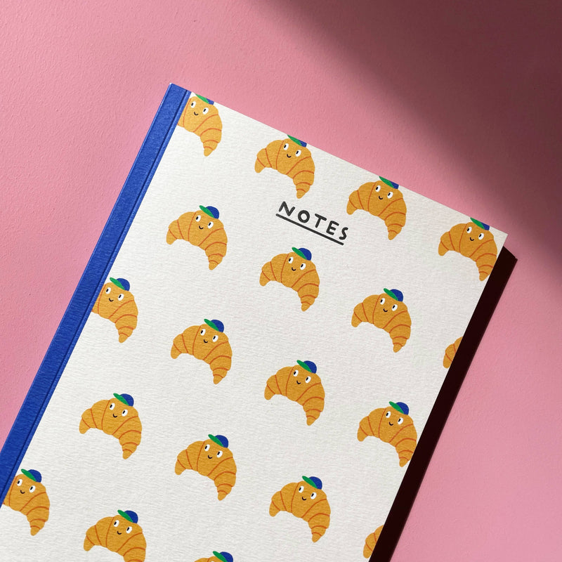 Rumble Cards Croissant Notebook - Cute A5 - Blank Inside - Journal - Food