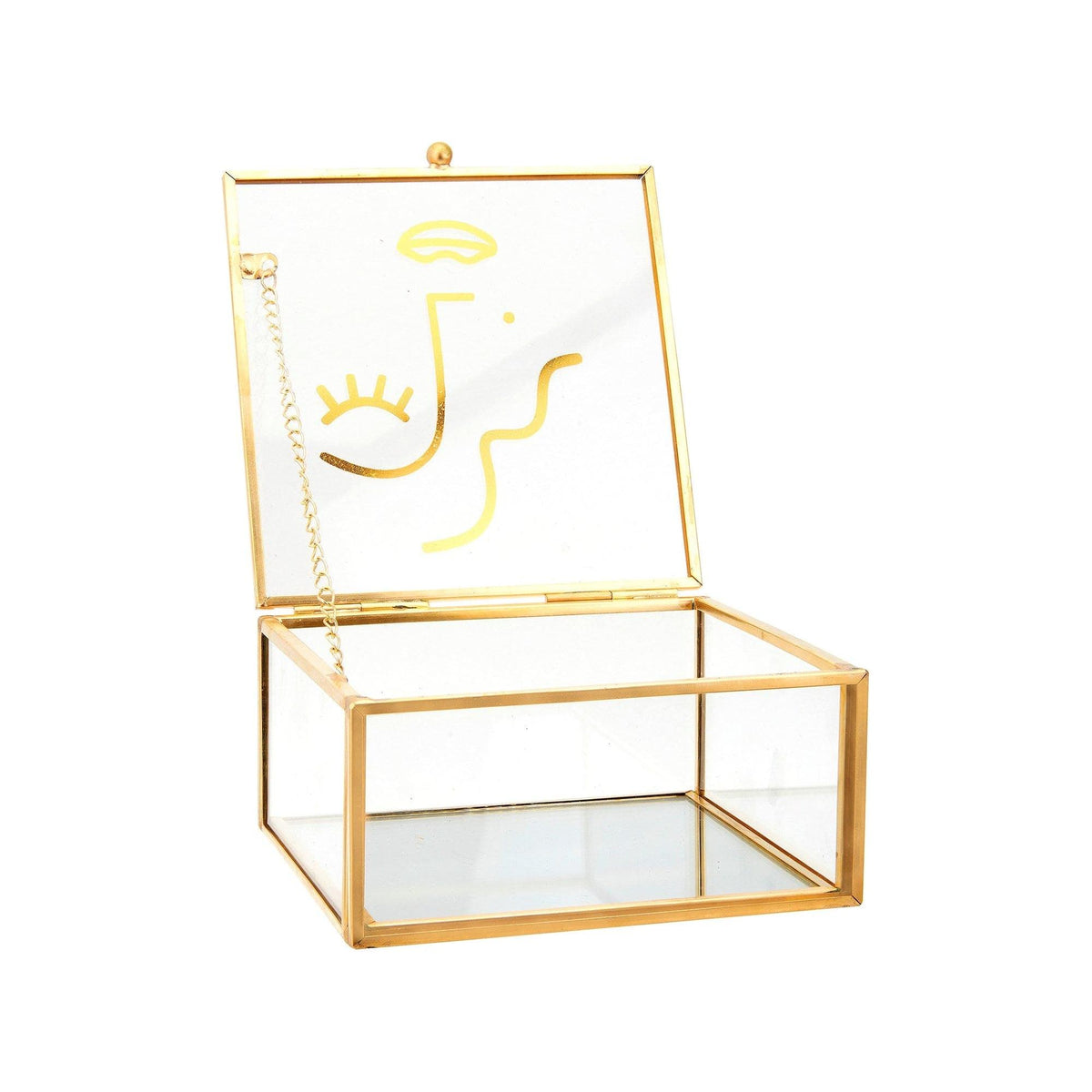 Sass & Belle Abstract Face Glass Jewellery Box