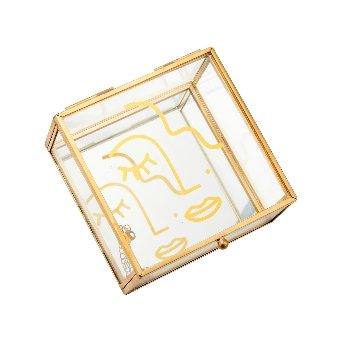 Sass & Belle Abstract Face Glass Jewellery Box