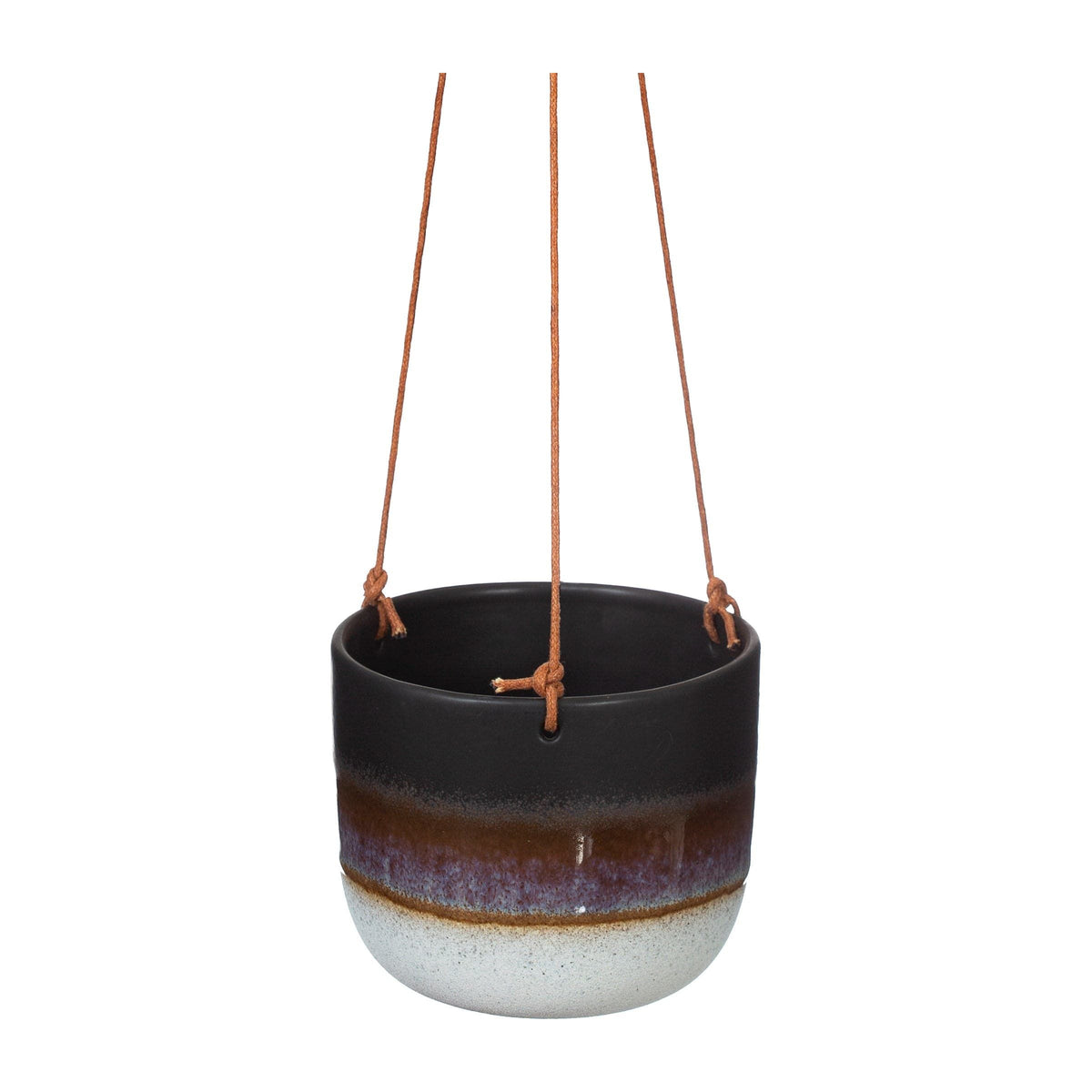 Sass & Belle Black Mojave Glaze Hanging Planter