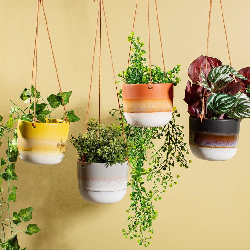 Sass & Belle Black Mojave Glaze Hanging Planter