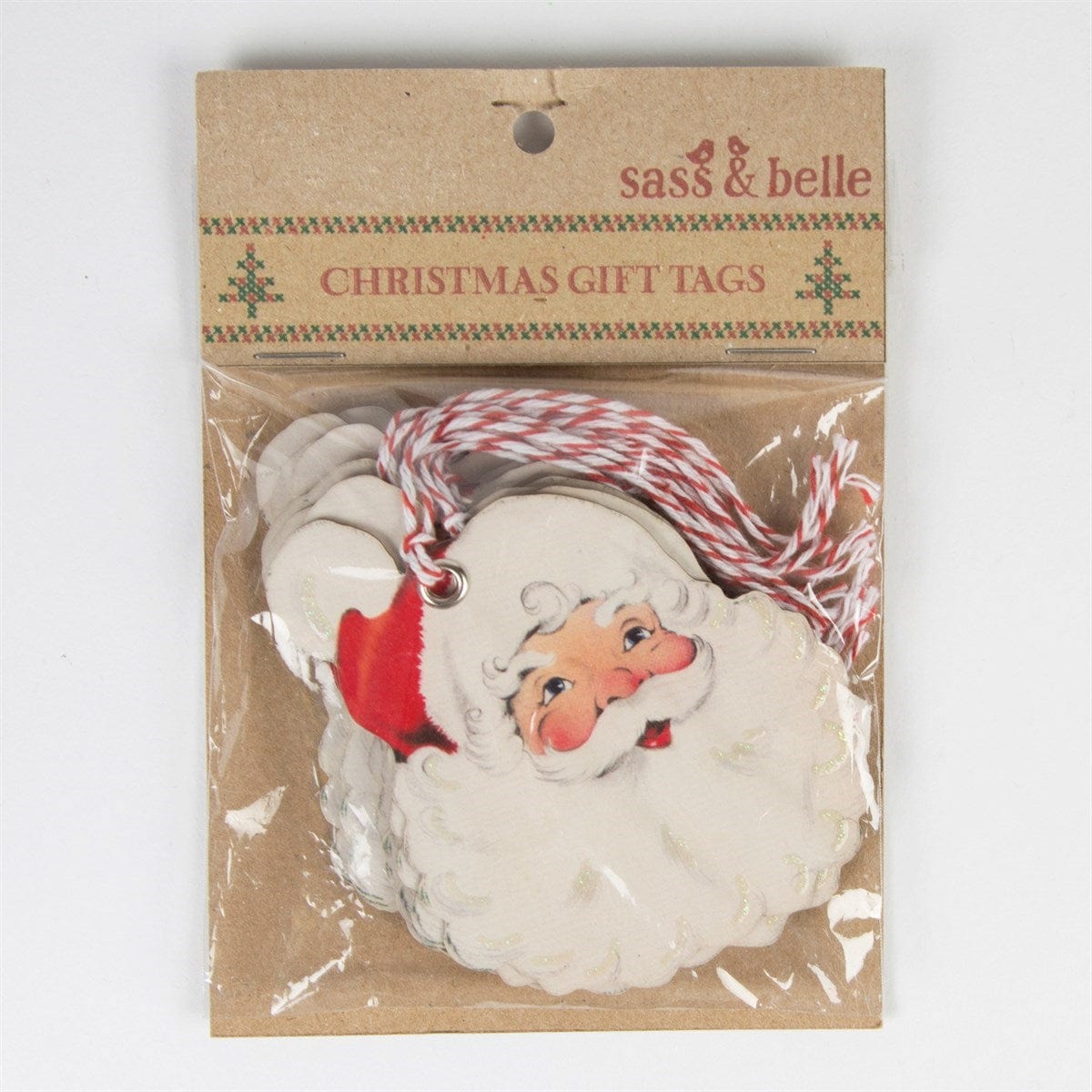 Sass & Belle Cheerful Father Christmas Gift Tags - Set Of 10