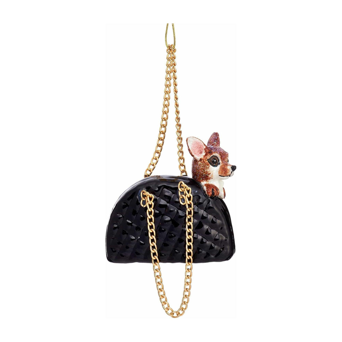 Sass & Belle Chihuahua in a Handbag Shaped Bauble