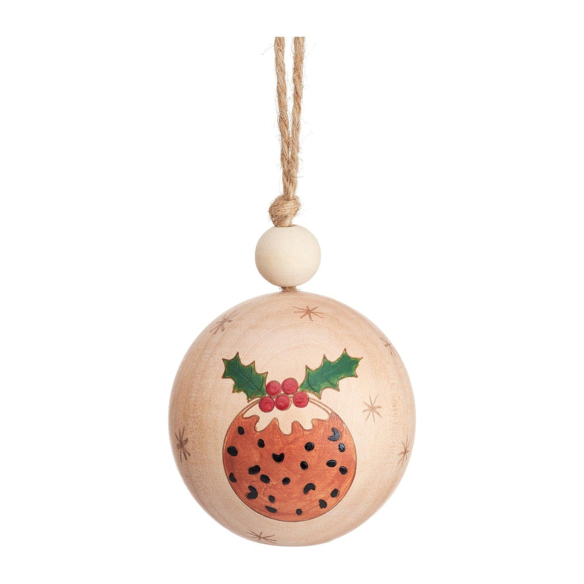 Sass & Belle Christmas Pudding Wooden Bauble