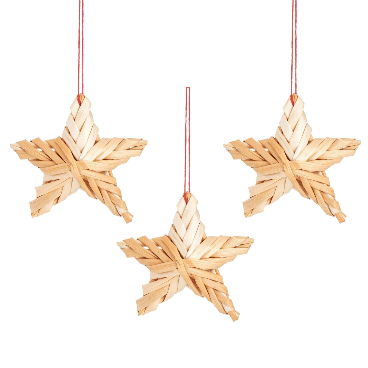 Sass & Belle Straw Stars Decorations - Set Of 3