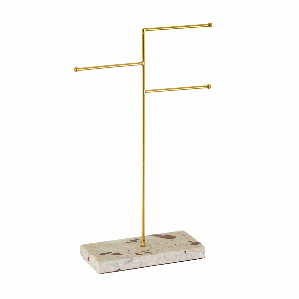 Sass & Belle Triple Terrazzo Gold Jewellery Stand
