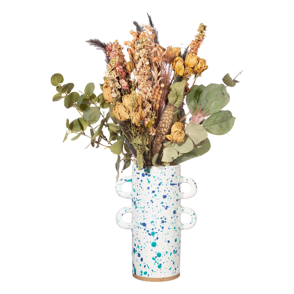 Sass & Belle Turquoise & Blue Splatterware Vase