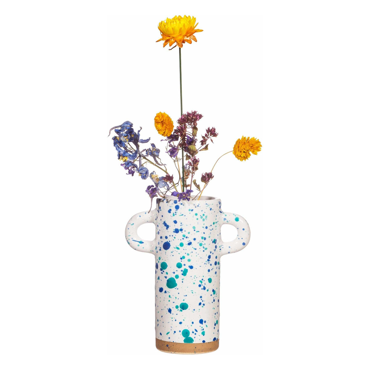 Sass & Belle Turquoise & Blue Splatterware Vase