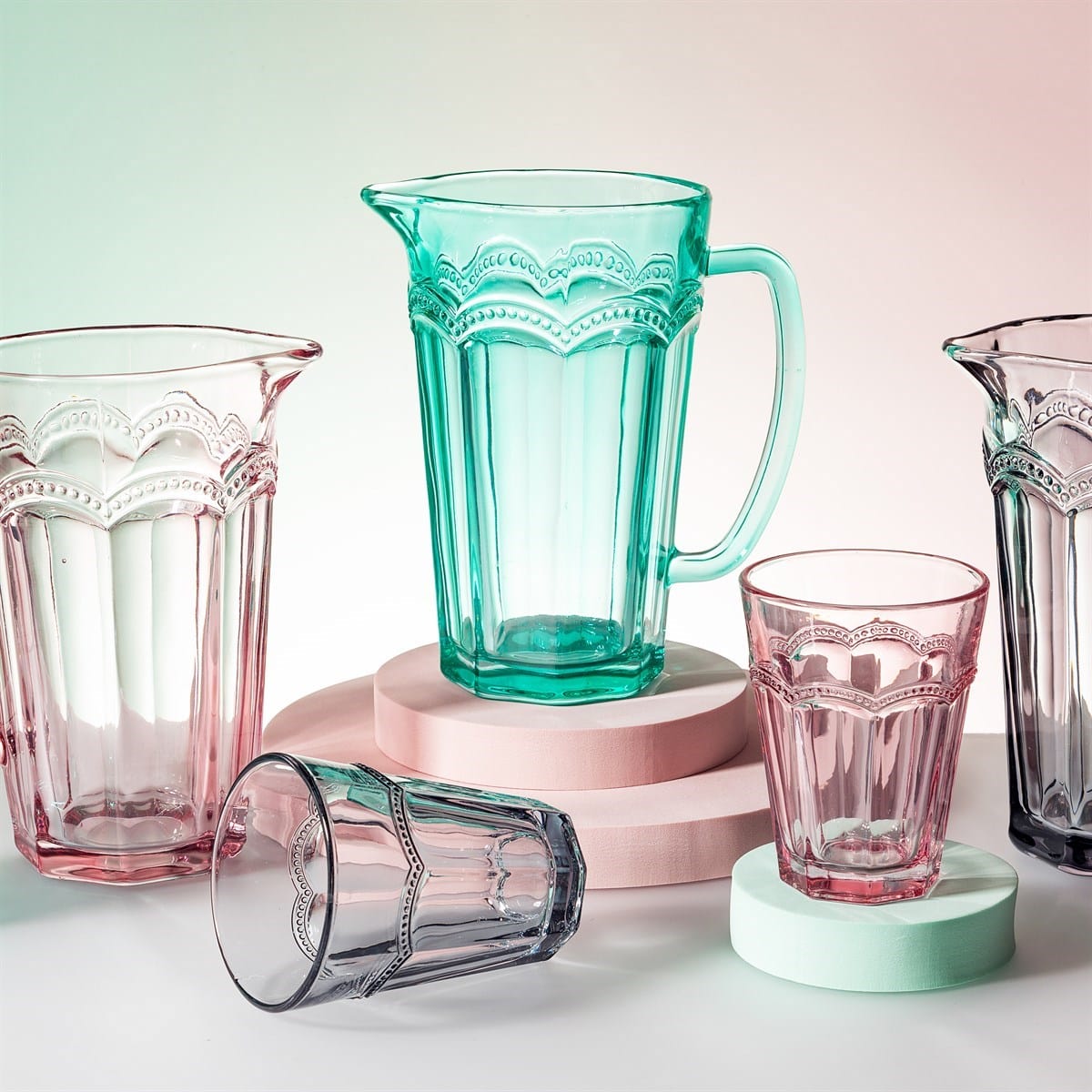 Sass & Belle Turquoise Clarisse Glass Jug