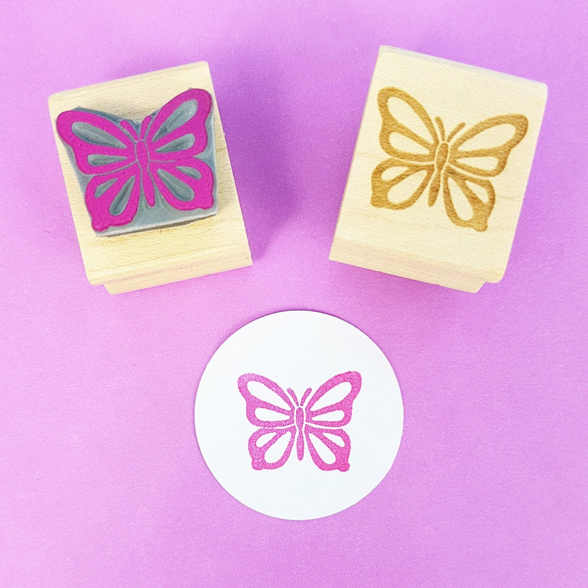 Skull and Cross Buns Dainty Butterfly Mini Rubber Stamp