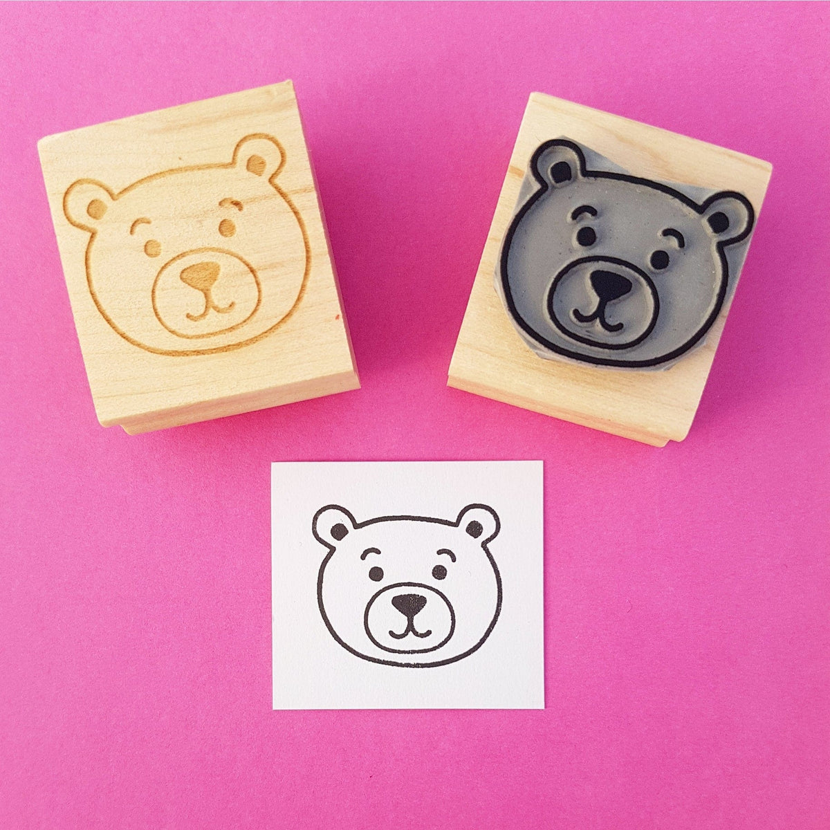 Skull and Cross Buns Teddy Bear Rubber Stamp