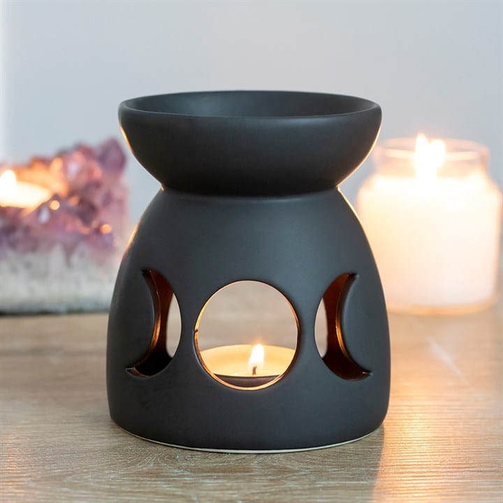 Something Different Black Triple Moon Oil Burner