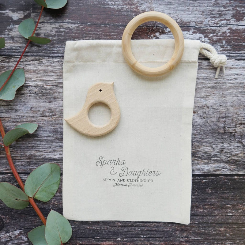 Sparks and Daughters Wooden Bird and Teether Set