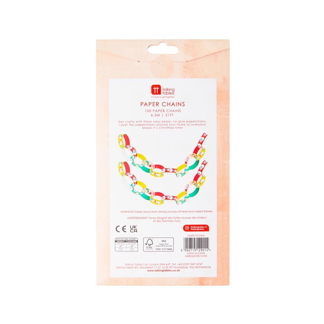 Talking Tables Bright and Colourful Santa Paper Chains Kit